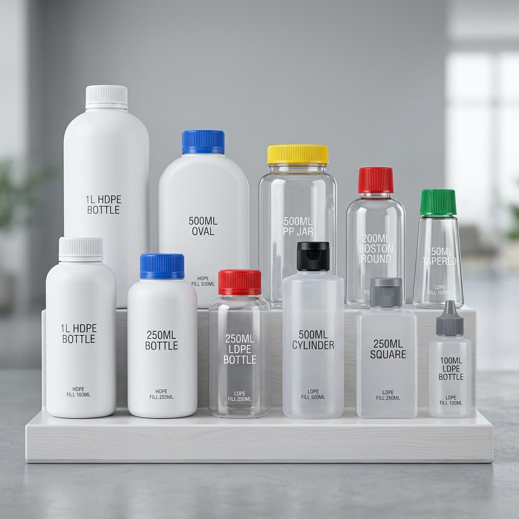 Plastic Packaging bottles and caps (HDPE/PP/LDPE)